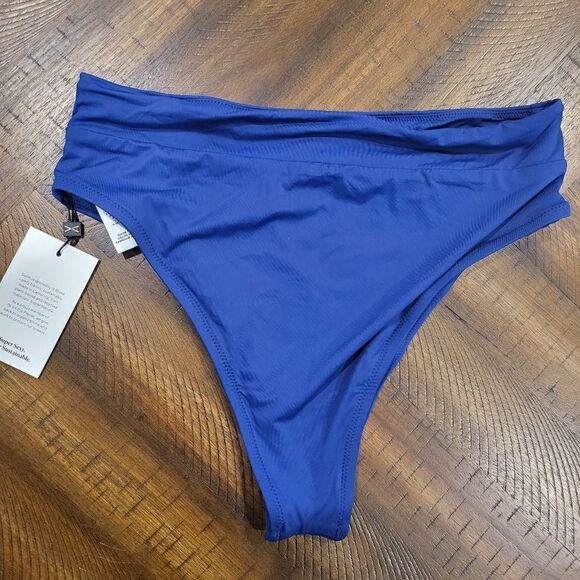 NWT! Vitamin A Elana Bikini Bottom Navy Blue Size 12 - Picture 2 of 5